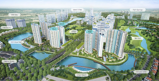 Căn hộ cho thuê 3 ngủ, đủ đồ ở tòa Sky 1 Chung cư Aquabay, KĐT Ecopark