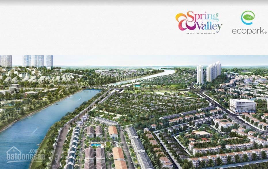 Cho thuê nhà phố Spring Valley, KĐT Ecopark, DT 105m2 x 4 tầng, MT 5m2, full đồ nội thất