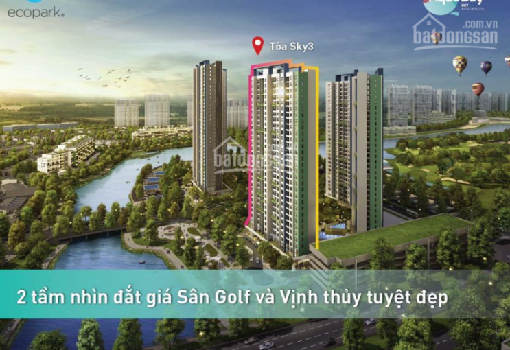 Giá rẻ bất ngờ cho thuê căn hộ 2 ngủ, full nội thất, tầng trung tòa Sky 2, chung cư Aquabay, Ecopark