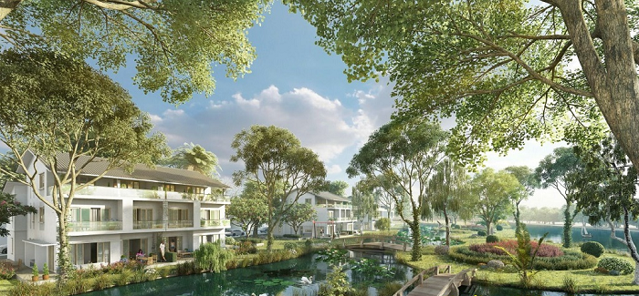 Hình ảnh thực biệt thự ven sông khu biệt thự Vườn Tùng 